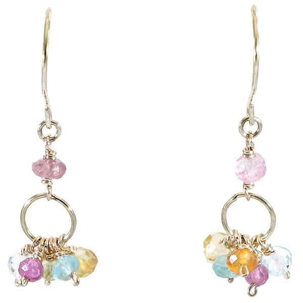 Irise coffret K10 ゴールド カット 天然石 ピアス 2P 両耳用 レディース 10...