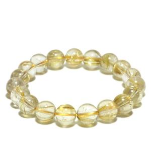 ゴールドルチルクォーツ ブレスレット 9.8mm 17.5cm メンズ M