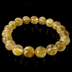 金針ルチルクォーツ ブレスレット 最高級 11A 11.8mm 18cm 天然石