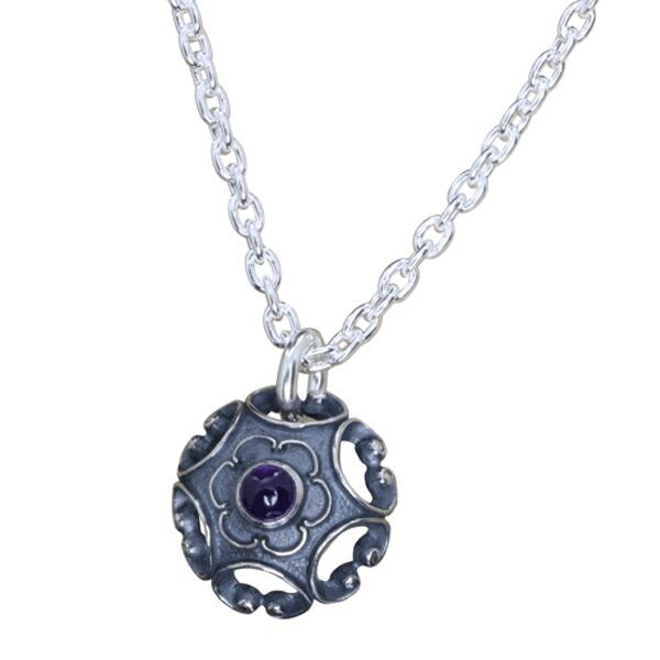 龍頭 いぶし 屈輪文ドーム ネックレス カンあり チェーン付き ペンダント メンズ シルバー シルバ...