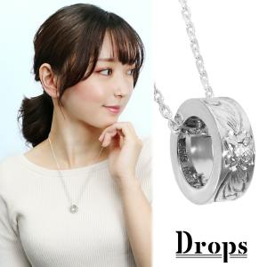 DROPS スクエア フレーム シルバー ネックレス ペンダント