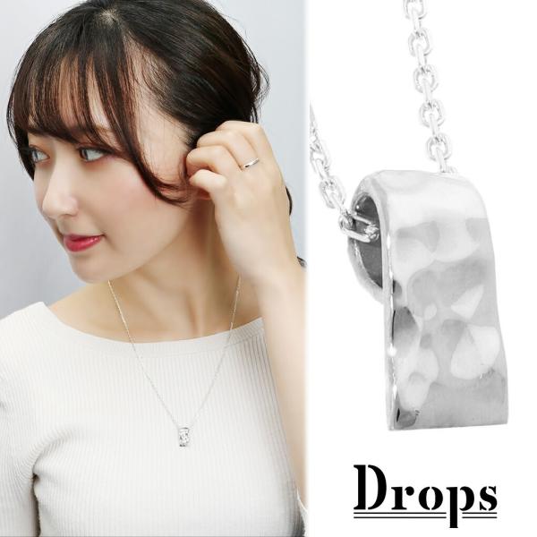 DROPS リフレクト ホイッスル シルバー ネックレス チェーン付き レディースネックレス シンプ...