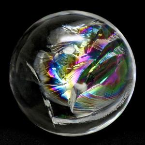 天然 虹入り水晶 ブラジル産 丸玉 約62mm 穴なし 天然石