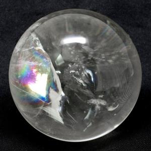 別格高級品❗️虹入り☆スモーキー チルクォーツ 丸玉パワーストーン天然石A1074 GOLD STONE アイリスクォーツ 丸玉 水晶 虹入り AAA 天然 直径約40mm