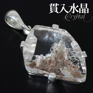 貫入水晶 シルバー ペンダントトップ オーバル クォーツインクォーツ