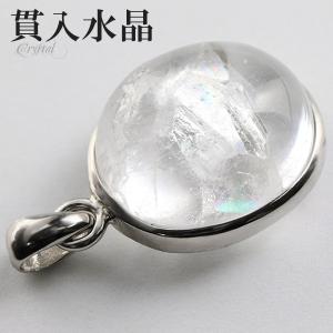 貫入水晶 シルバー ペンダントトップ オーバル クォーツインクォーツ
