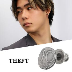 THEFT セフト カーブ コイン ピアス 1P 片耳用 シルバー 10’COIN PIERCE 硬貨 銀貨 モチーフ ビンテージ ヴィンテージ アンティーク調｜ginnokura