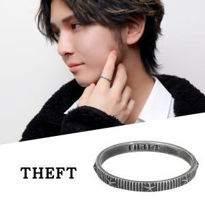 THEFT セフト 星 スター モチーフ リング 指輪 9〜19号 シルバー STAR RING シンプル 細身 ボーダー 縞模様 ビンテージ ヴィンテージ アンティーク調｜ginnokura