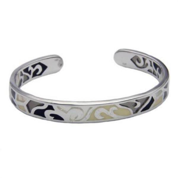 SAINTS セインツ バングル ステンドグラス モノトーンレジン ブレスレット シルバー925 ブ...