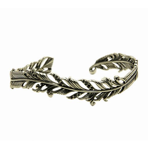 SAINTS セインツ バングル フェザー＆ブラックジルコニア ブレスレット シルバー925 ブラン...