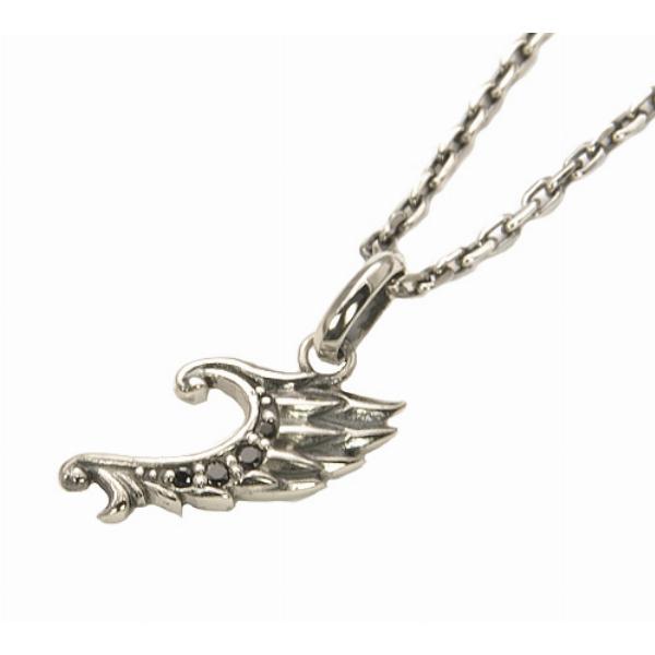 SAINTS セインツ ネックレス エンジェルウィング ペンダント チェーン付 シルバー925 ブラ...