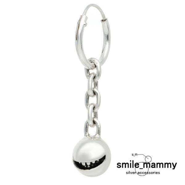 smile_mammy 揺れる スマイルボール ピアス 1P 片耳用 シルバー 925 丸 ボールピ...