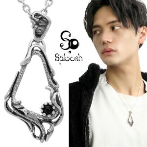 オニキス シルバー ネックレス ペンダントトップ マーキス オニキス