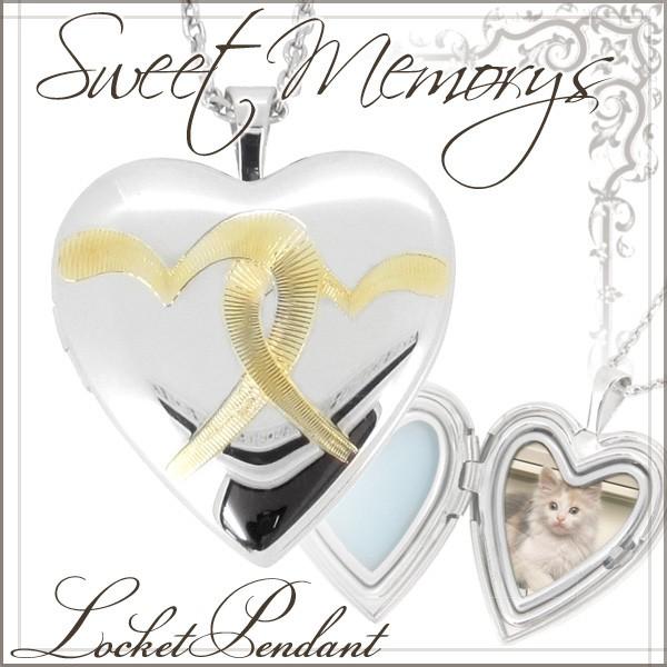 ロケットペンダント 写真 ネックレス シルバー ツインハート ゴールド 刻印 レディース おしゃれ ...