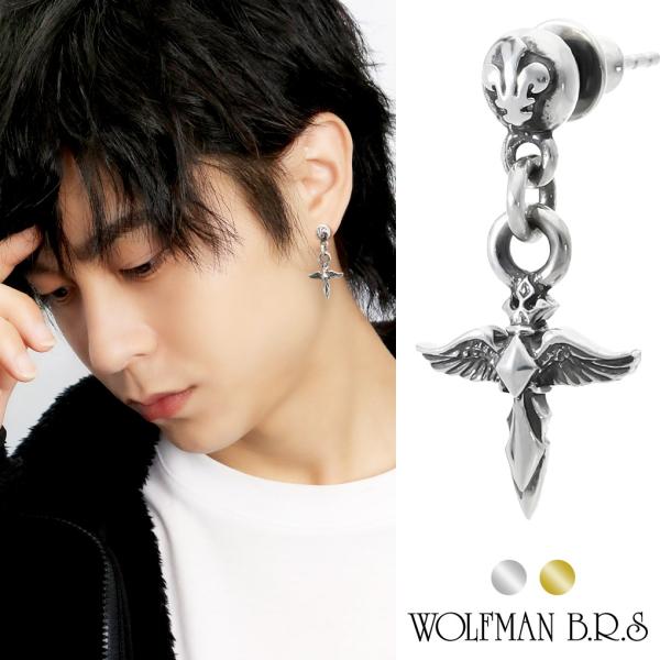 ウルフマン BRS エンジェル ティアドロップ シルバー ピアス 1P 片耳 ブランド ウルフマンB...