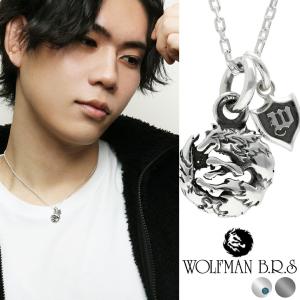 WOLFMAN B.R.S（ウルフマンBRS） ネックレス ムーン ウルフ メダル