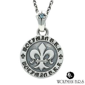 フルール ド リス ネックレス メンズ シルバー ユリ ダイヤモンド