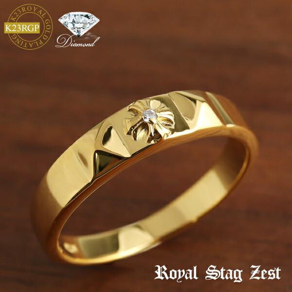 K23RGP リリークロス ダイヤモンド リング 9〜23号 シルバー925 ゴールドコーティング ...