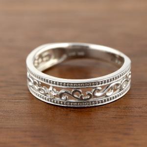 K18 ハーフ 透かし アラベスク ピンクゴールド リング 18金 18k