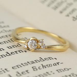 K18 ハーフ 透かし アラベスク ピンクゴールド リング 18金 18k