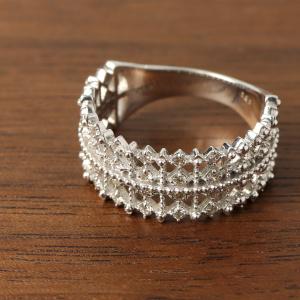 K18 透かし アンティークデザイン ダイアモンド リング 18金 18k