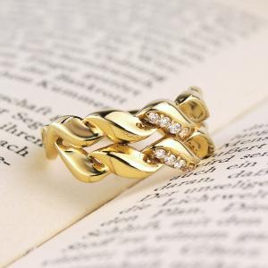 K18フラワー（花）ゴールドリング　11号　2311K2504 楽天市場】K18 シトリン ダイヤモンド フラワー リング 指輪 花