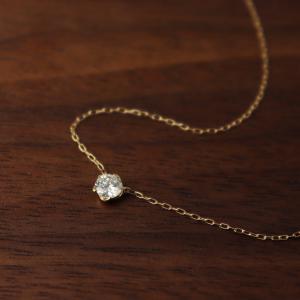 K18 ダイヤモンド ゴールド ネックレス 一粒 天然 誕生石 4月 18金 18k