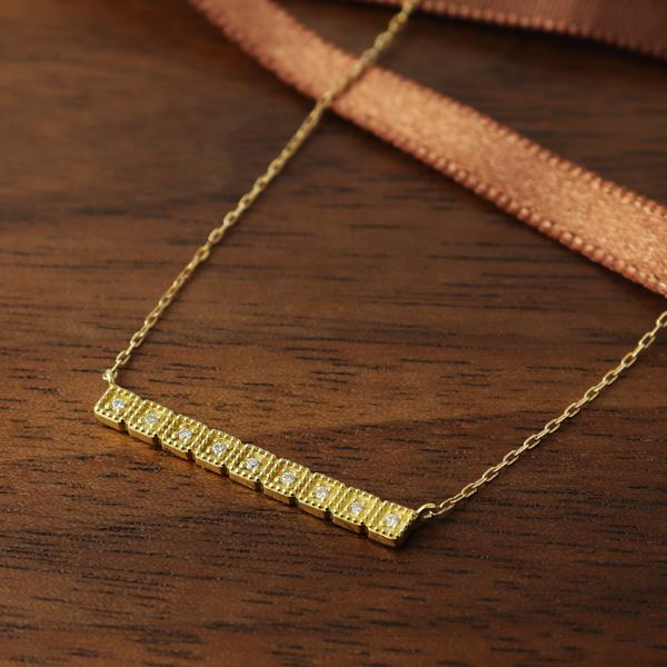 K18 ダイヤモンド ライン ネックレス 18金 18k ゴールド シンプル ベーシック 定番 ライ...