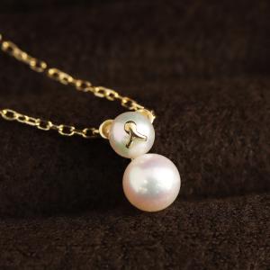 K18 あこや真珠 うさぎ ネックレス 18金 18k ホワイトゴールド パール