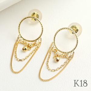 K18 ゴールド ドロップ ピアス 2P 両耳用 18金 18k 金 ゴールドピアス