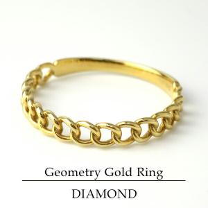 チェーンデザイン K18 イエローゴールドリング 幅6.6mm 5号〜21