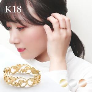K18 透かし メッシュ 模様 リング 指輪 地金 18金 18k ホワイト