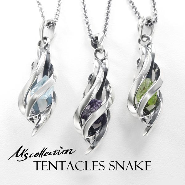 M&apos;s collection エムズコレクションTENTACLES SNAKE 天然石 ネックレス ...