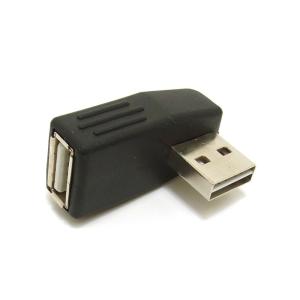 USB 方向 変換 L字アダプタ オス側は両面挿しで便利 ブラック CW-184｜ginowan