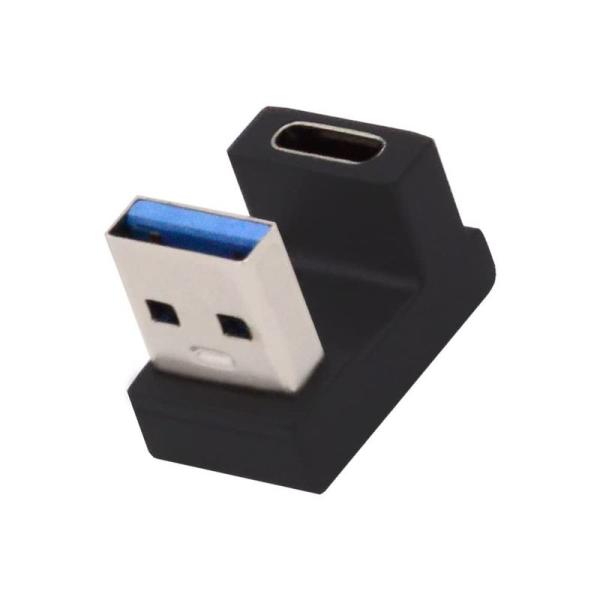 Cablecc USB-C Type C メス U字型からUSB 3.0 Aオス データアダプター ...