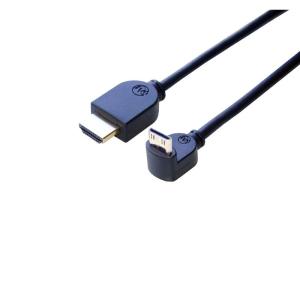 HDMI ミニHDMI 変換ケーブル 片方L型（上向き） Ver1.4 イーサネット、3D、4KX2K解像度、フルHD対応｜ginowan