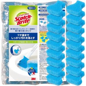 3M トイレ掃除 トイレブラシ 使い捨て スポンジ 洗剤付 取替18個 スコッチブライト｜ginowan