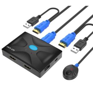MT-VIKI HDMI KVMスイッチ 2ポート KVM USB 切替器 2入力1出力、HDMI KVM 切り替え器 4K 30Hz パソ｜ginowan