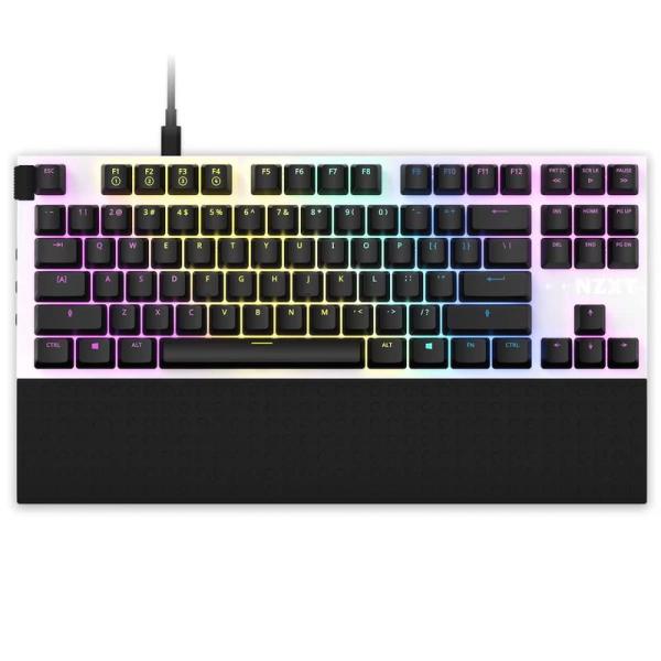 NZXT FUNCTION TENKEYLESS ゲーミングキーボード ホワイト KB-1TKUS-...