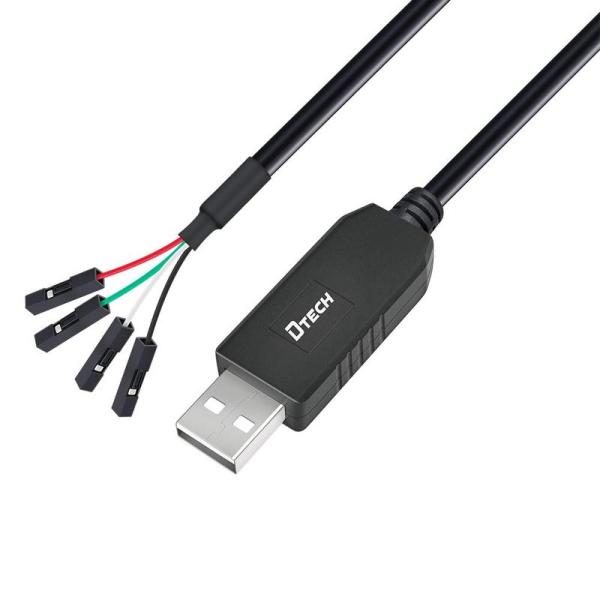 DTECH USB TTL シリアル 変換 ケーブル 3.3V 1m PL2303 チップセット 4...