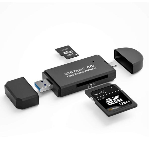 SD カードリーダー USB-C 2-in-1 カードリーダー USB3.0 / Type C SD...