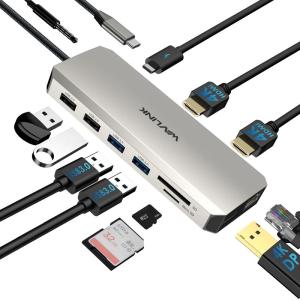 WAVLINK USB Type-C ハブ HDMI 4K出力 ミニドッキングステーション 12-in-1 多機能 USB 3.0変換アダプ｜ginowan