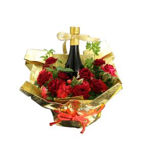 【花束ラッピング　名入れラベル酒　送料込み】　雄町純米酒　寿福　720ml