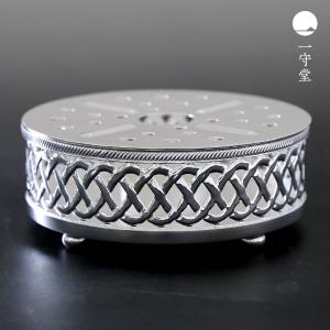 銀川堂 純銀・湯沸し1100cc・ローズ紋様・菊ツマミ(重量690g) /銀瓶