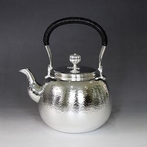 純銀製 湯沸 銀瓶 煎茶道具 純銀製 宮本謹製 湯沸 鳴付 銀瓶 煎茶道具 薬缶 箱付 - メルカリ