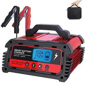 LST 12V/24V用 バッテリー充電器 カーバッテリーチャージャー 修復充電器 全自動 大電流5A/10A/20A選択可能 20-240AH適合