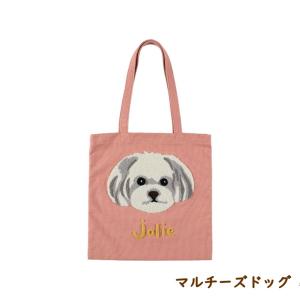 サガラ刺繍 マチなしトートバッグ 犬雑貨 犬グ...の詳細画像1