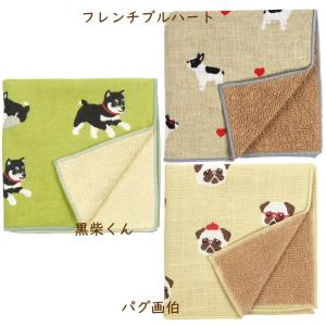 柴犬ワンポイント刺繍付き ふわふわハンカチ しばとさくら 犬雑貨・犬