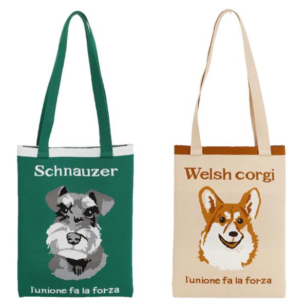 コペットトート　シュナウザー/コーギー　犬雑貨・犬グッズ・可愛い・ジャガードトート