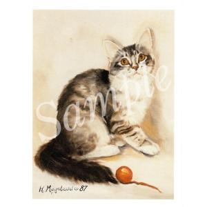 在庫限り　グリーティングカード Ruth　Cat Grey and White 輸入雑貨　猫雑貨　ねこグッズ